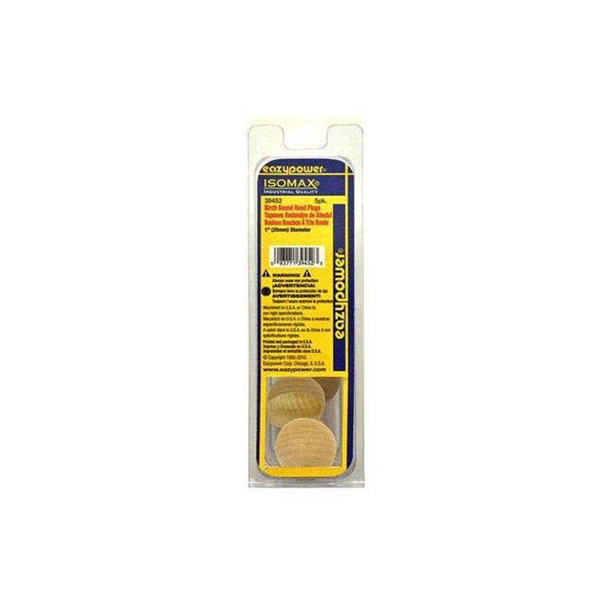 Eazypower 1 In. 5-Pack Round Head Birch Isomax Dowel Plug