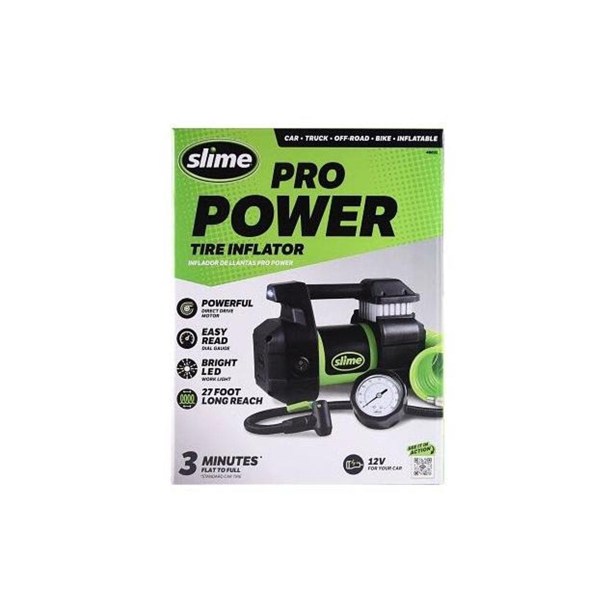 Slime 12V Heavy-Duty Tire Inflator + Gauge & Light Slime 12V Heavy-Duty Tire Inflator + Gauge & Light