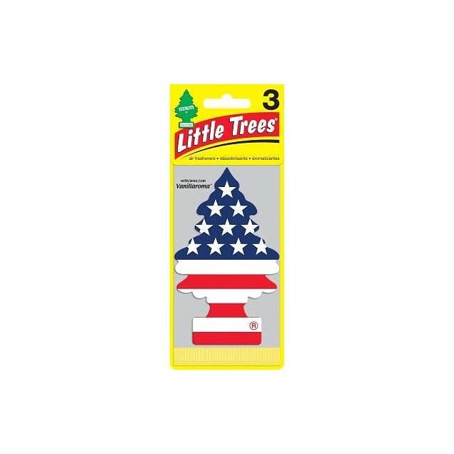 Little Trees American Flag Car Air Freshener, Vanilla Scent (3-Pack)