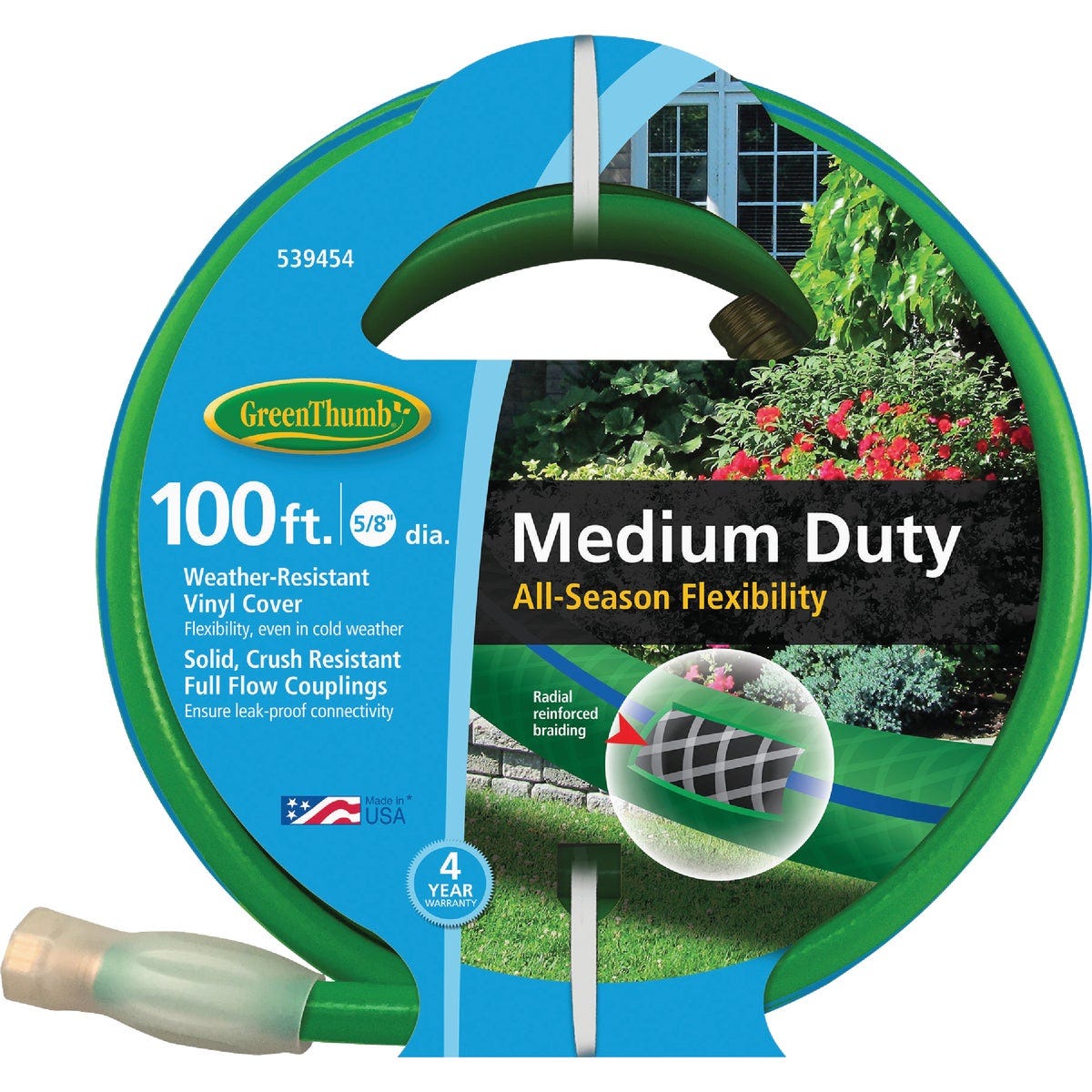 Green Thumb 5/8 In. Dia. x 100 Ft. Medium Duty Vinyl Garden Hose with Guard-N-Grip Green Thumb 5/8 In. Dia. x 100 Ft. Medium Duty Vinyl Garden Hose with Guard-N-Grip