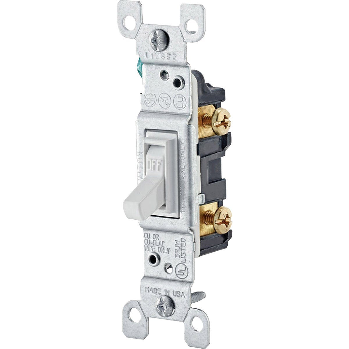 Leviton Residential Grade 15 Amp Toggle Single Pole Grounded Switch, White, (10-Pack) - photo 2 Leviton Residential Grade 15 Amp Toggle Single Pole Grounded Switch, White, (10-Pack) - photo 2