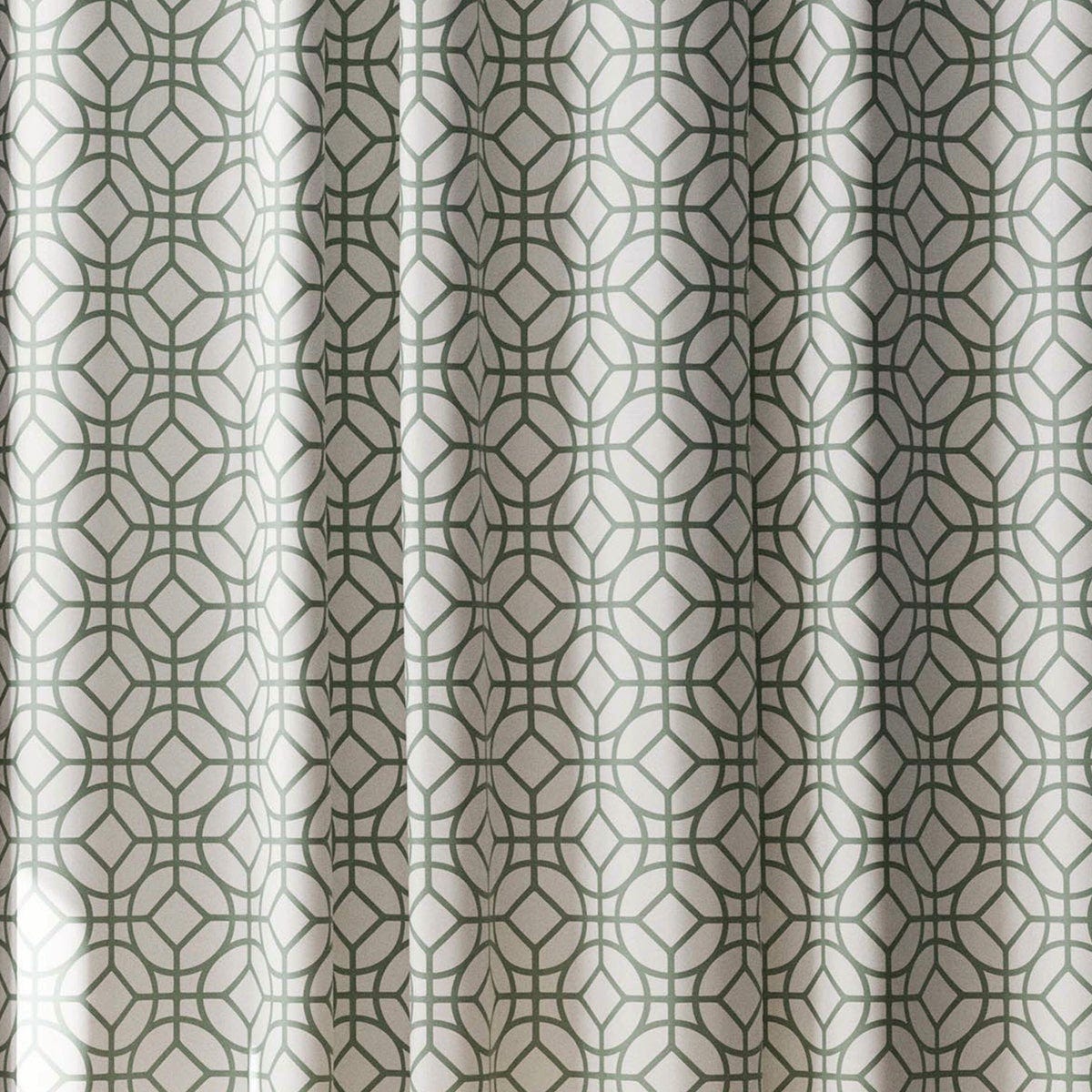 Zenna Home 70 In. x 72 In. Quinn Geometric Sage Green Decorative Fabric Shower Curtain Zenna Home 70 In. x 72 In. Quinn Geometric Sage Green Decorative Fabric Shower Curtain