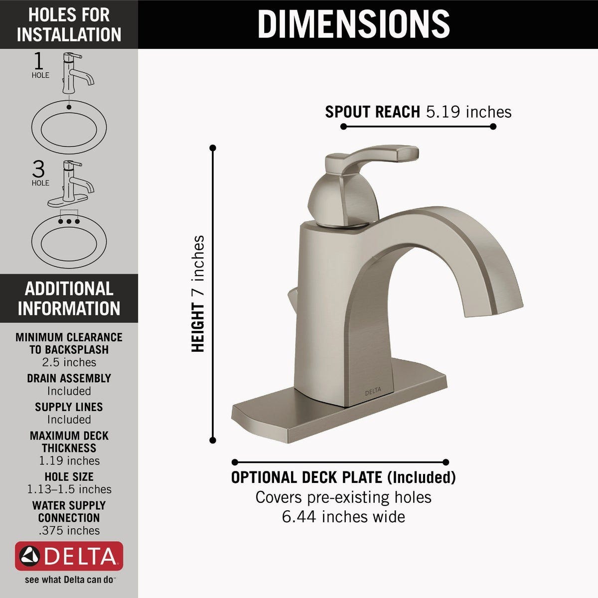 Delta Flynn Stainless Single-Handle 4 In. Centerset Bathroom Faucet - photo 2 Delta Flynn Stainless Single-Handle 4 In. Centerset Bathroom Faucet - photo 2