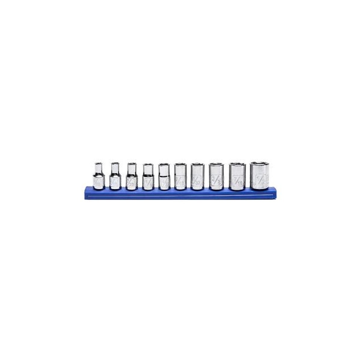 AMM 9-Piece Socket Organizer Set – 1/2, 3/8 & 1/4 Inch Drive ABS Heavy Duty Socket Rails, Holds 129 Sockets Total, Color-Coded For SAE/Metric