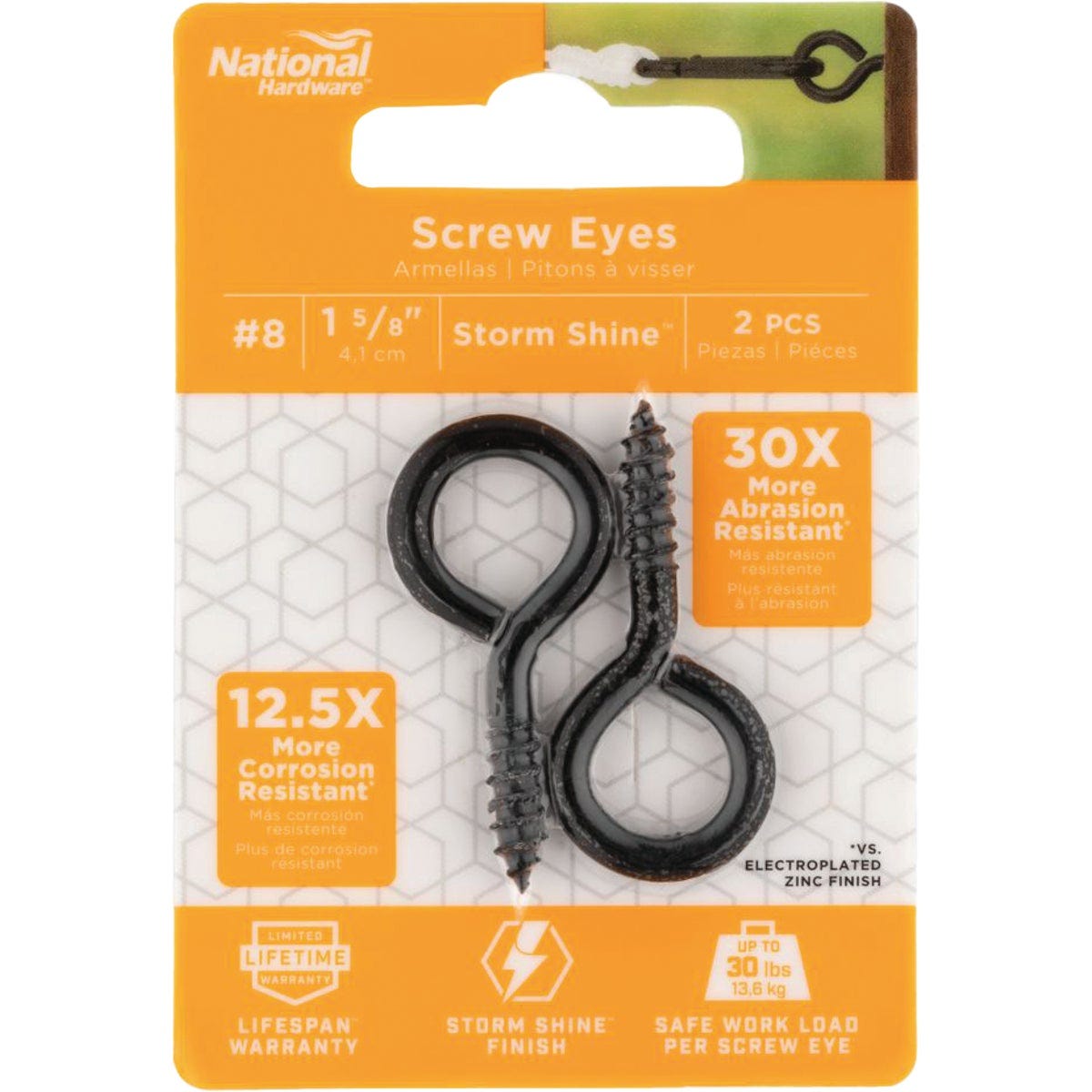 National Hardware 8 Lag Storm Shine Screw Eye (2-Count) - photo 2