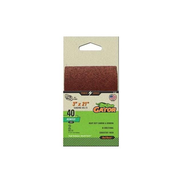 Gator 3 In. x 21 In. 40-Grit Bi-Directional Sanding Belts (2-Pack)