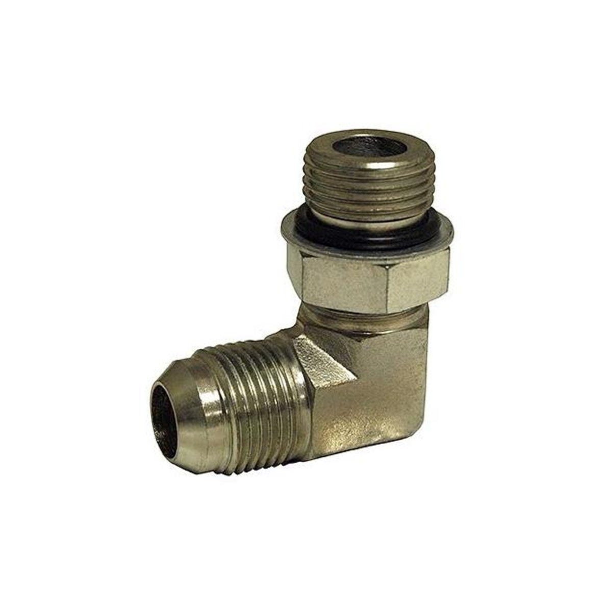 Apache 1/2 In. Male 0-Ring Boss x 1/2 In. FP Swivel 90 Deg. Hydraulic Adapter