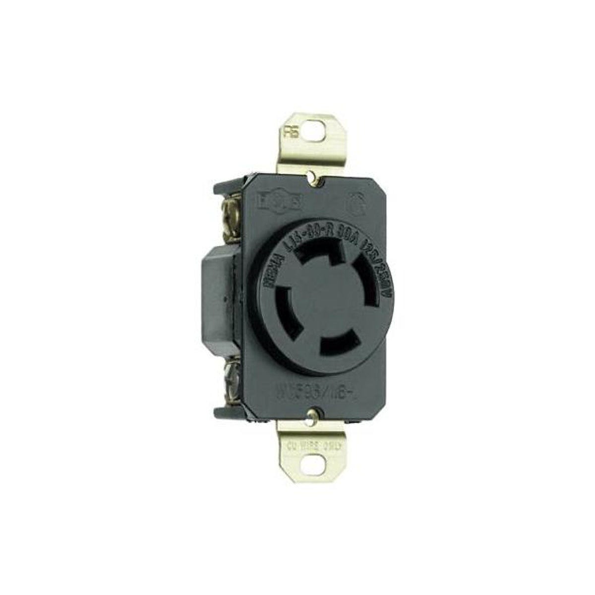 Legrand Pass & Seymour 125/250V Black Locking Outlet