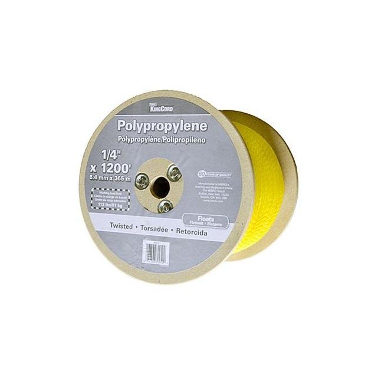 Richelieu 1/4 In. x 1200 Ft. Yellow Twisted Polypropylene Rope Richelieu 1/4 In. x 1200 Ft. Yellow Twisted Polypropylene Rope