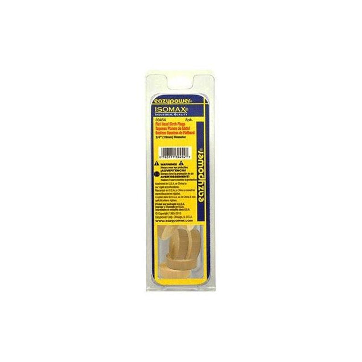 Eazypower 3/4 In. 8-Pack Flat Head Birch Isomax Dowel Plug