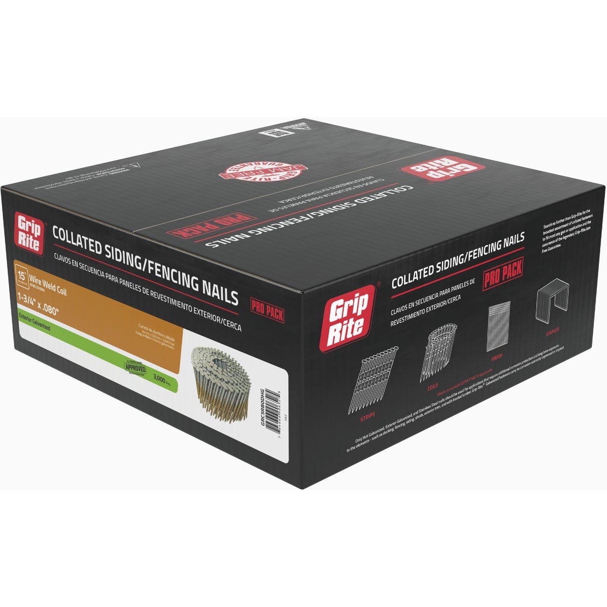 Grip-Rite 1-3/4 In. x 0.080 In. 15 Deg. Wire Weld Galvanized Ring Shank Collated Siding Nails (3000 Ct.) - photo 3 Grip-Rite 1-3/4 In. x 0.080 In. 15 Deg. Wire Weld Galvanized Ring Shank Collated Siding Nails (3000 Ct.) - photo 3