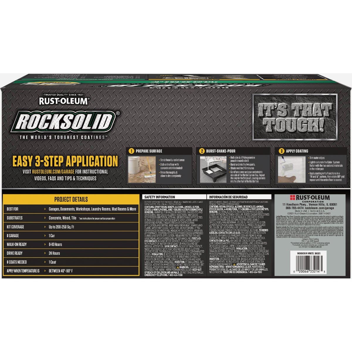 Rust-Oleum RockSolid Marble Floor Coating, Mountain White, 1 Car Kit - photo 2