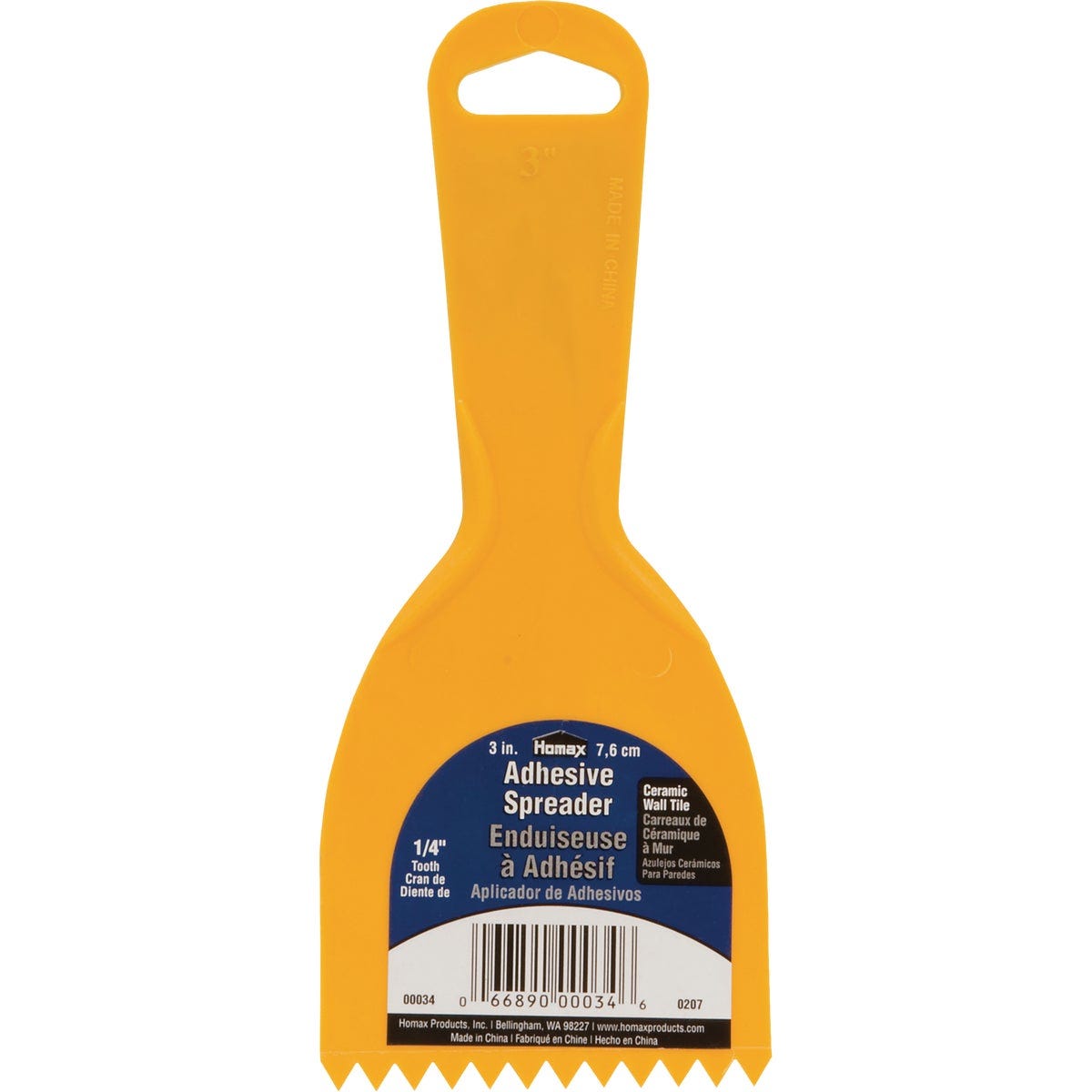 Homax 3 In. 1/4 In. V-Notch Adhesive Spreader Homax 3 In. 1/4 In. V-Notch Adhesive Spreader