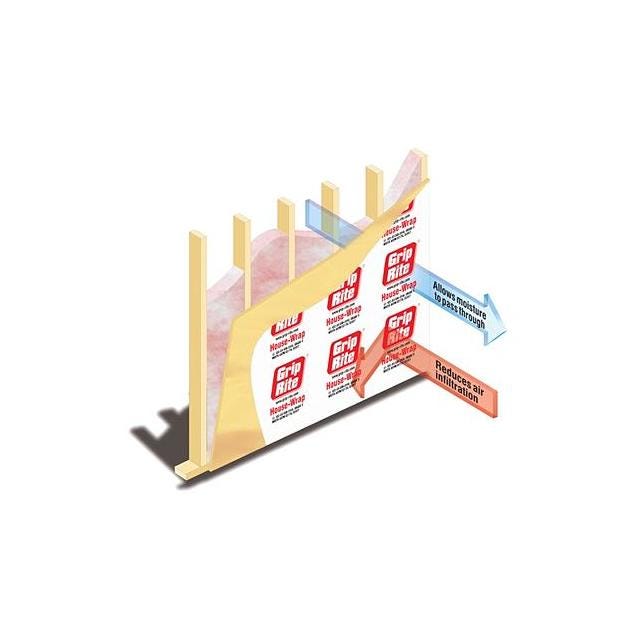 Grip-Rite House Wrap LWE Building Paper, 9 x 150 Ft. - photo 4 Grip-Rite House Wrap LWE Building Paper, 9 x 150 Ft. - photo 4