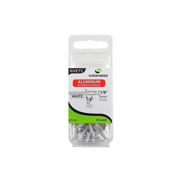 Surebonder 1/8 In. Dia. White Short Aluminum Rivets (25-Pack)