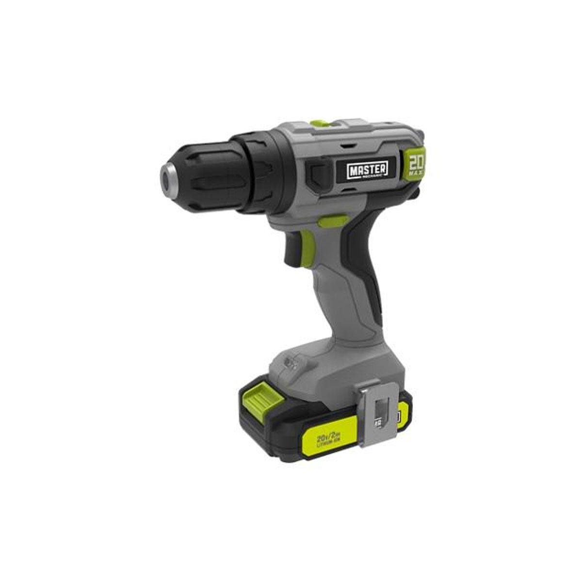 Master Mechanic 20V 1/2 In. Compact Cordless Drill Kit with 2 Batteries