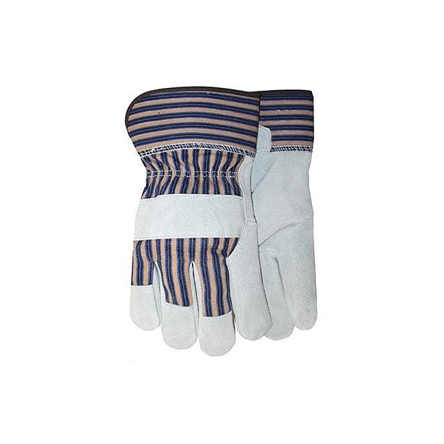 MidWest Quality Gloves Kid's Size Striped Split Cowhide Leather Palm Gloves