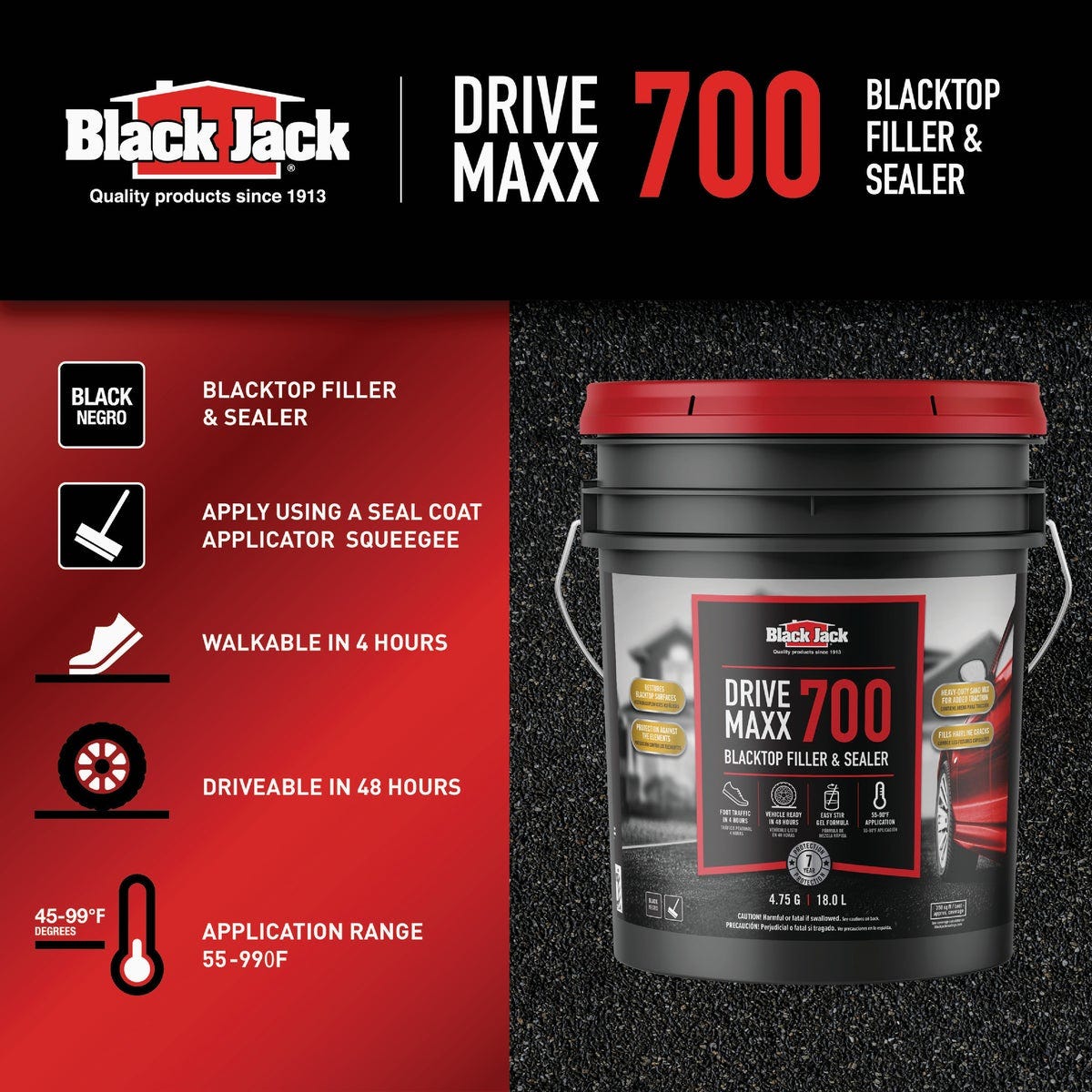 Black Jack Drive-Maxx 700 5 Gal. 7 Yr. Fast Dry Filler and Sealer - photo 3 Black Jack Drive-Maxx 700 5 Gal. 7 Yr. Fast Dry Filler and Sealer - photo 3