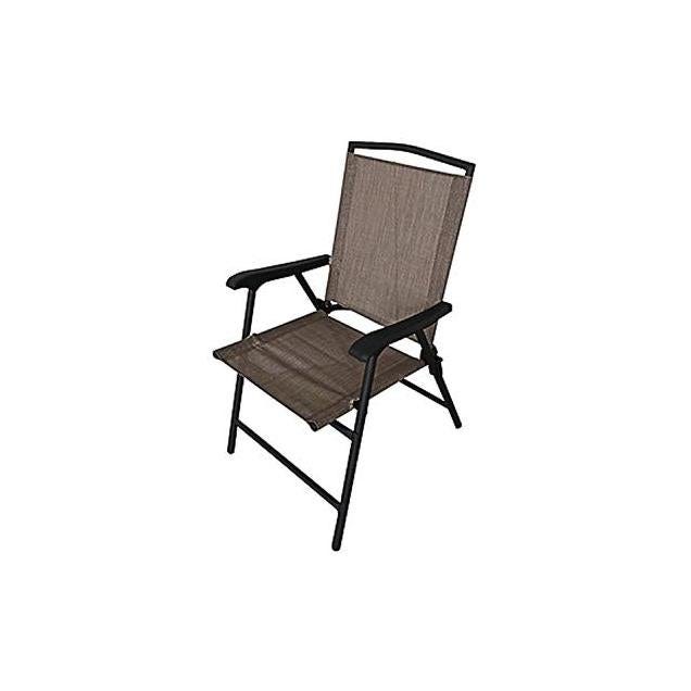 Four Seasons Courtyard Tan Sling Fabric Marbella Steel Folding Chair Four Seasons Courtyard Tan Sling Fabric Marbella Steel Folding Chair