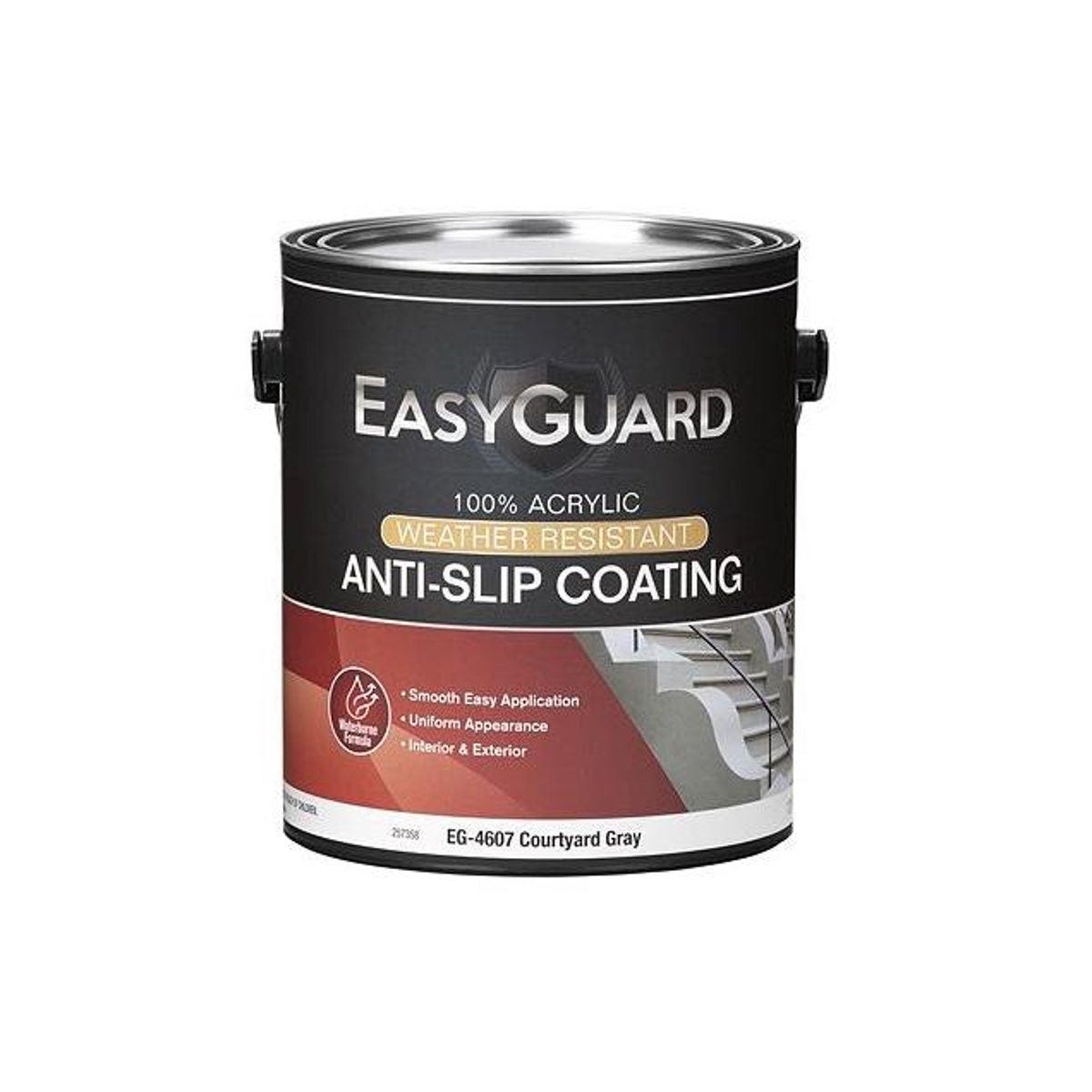 EasyGuard Courtyard Gray Flat Acrylic Anti-Slip Floor Coating, 1 Gal. EasyGuard Courtyard Gray Flat Acrylic Anti-Slip Floor Coating, 1 Gal.