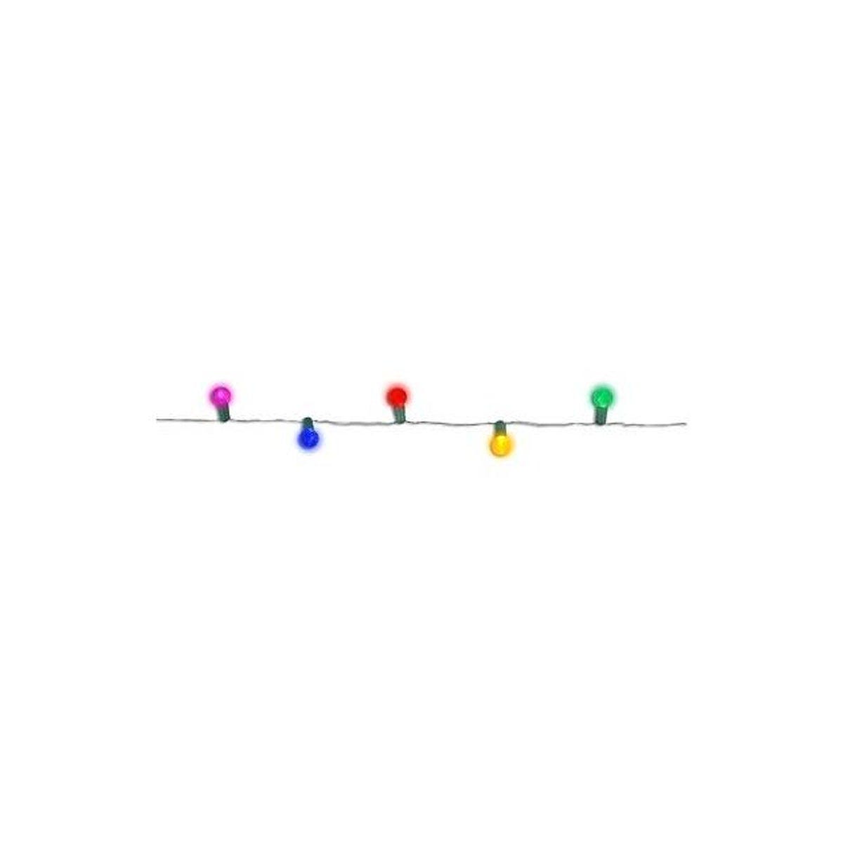 Holiday Bright Lights Green/Multi 30-Bulb Battery Operated G12 Christmas String Light Set
