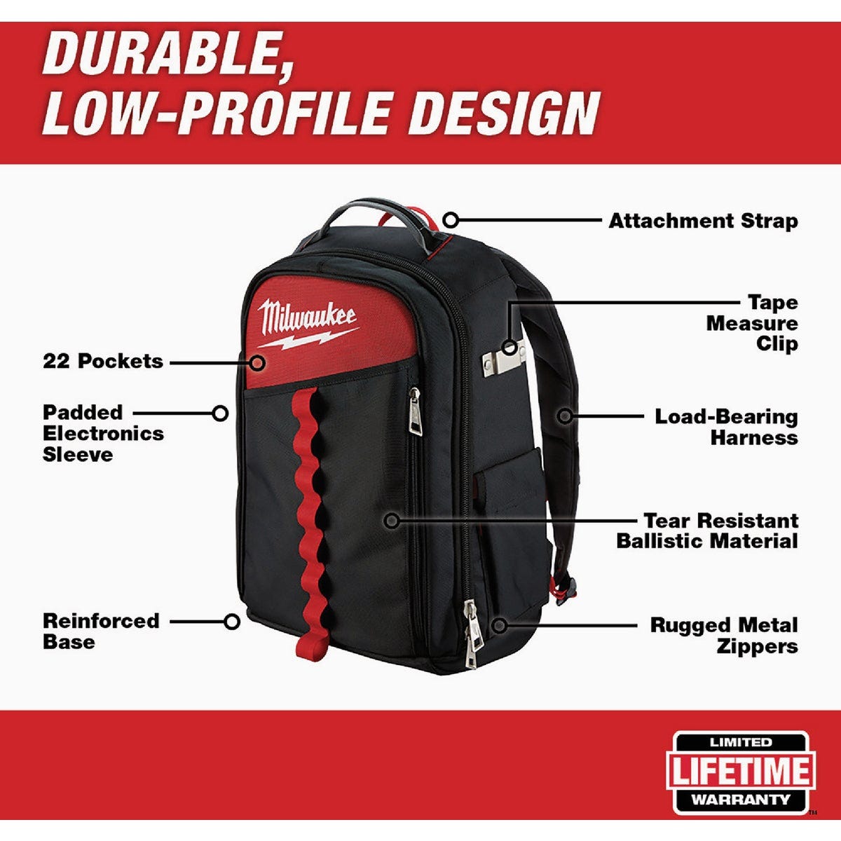 Milwaukee Low-Profile Backpack - photo 4