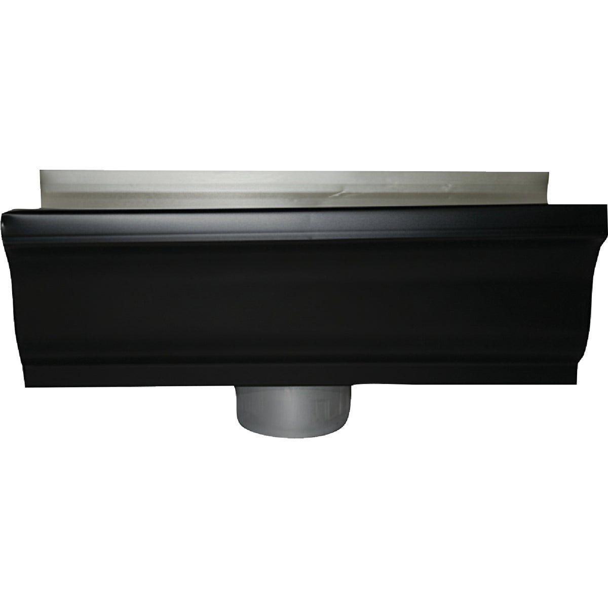 Spectra Metals 5 In. K Style Aluminum Black Gutter Round Drop Outlet