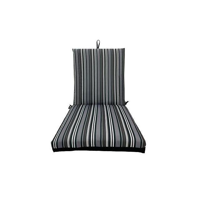 Patio Premiere 44 In. x 21 In. x 4 In. Stripes Reverse to Solid Gray Seating Cushion Patio Premiere 44 In. x 21 In. x 4 In. Stripes Reverse to Solid Gray Seating Cushion