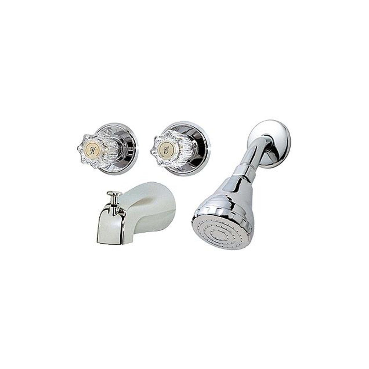 HomePointe 2-Handles Acrylic Chrome Tub & Shower Faucet & Showerhead HomePointe 2-Handles Acrylic Chrome Tub & Shower Faucet & Showerhead
