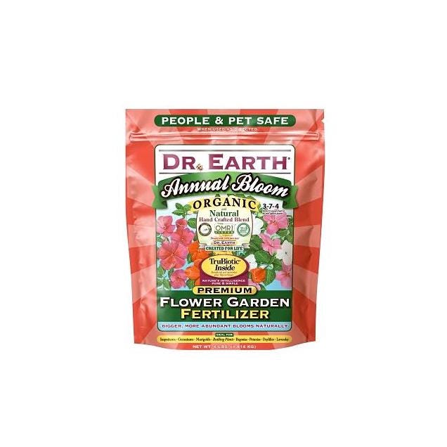 Dr. Earth 4 Lb. 4-8-4 Organic Annual Bloom Flower Garden Fertilizer Dr. Earth 4 Lb. 4-8-4 Organic Annual Bloom Flower Garden Fertilizer