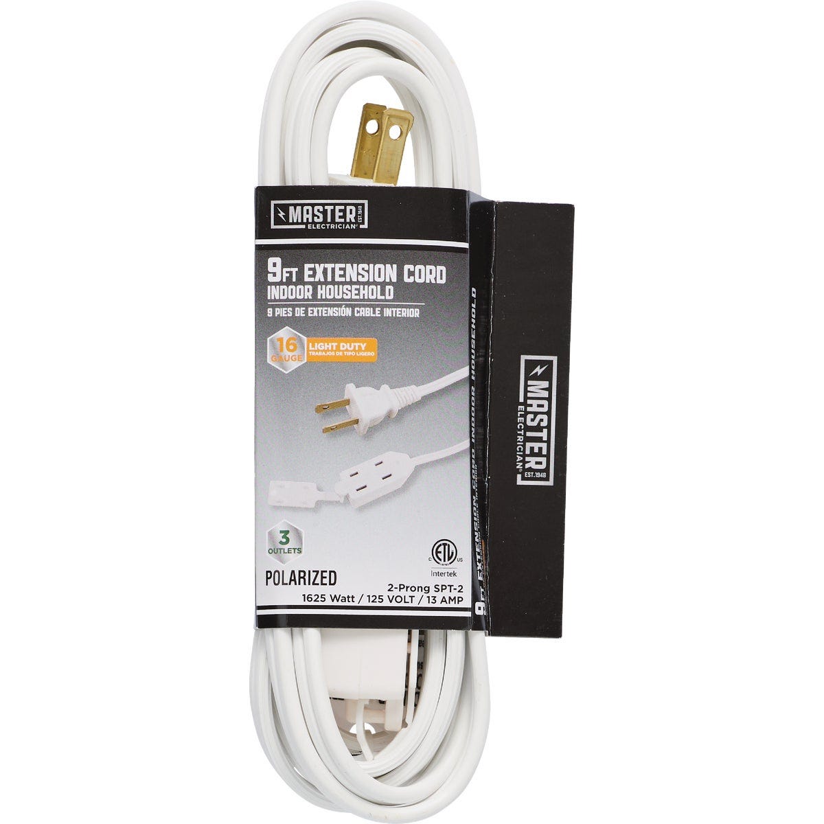 Master Electrician 9 Ft. 16/2 White Cube Tap Extension Cord