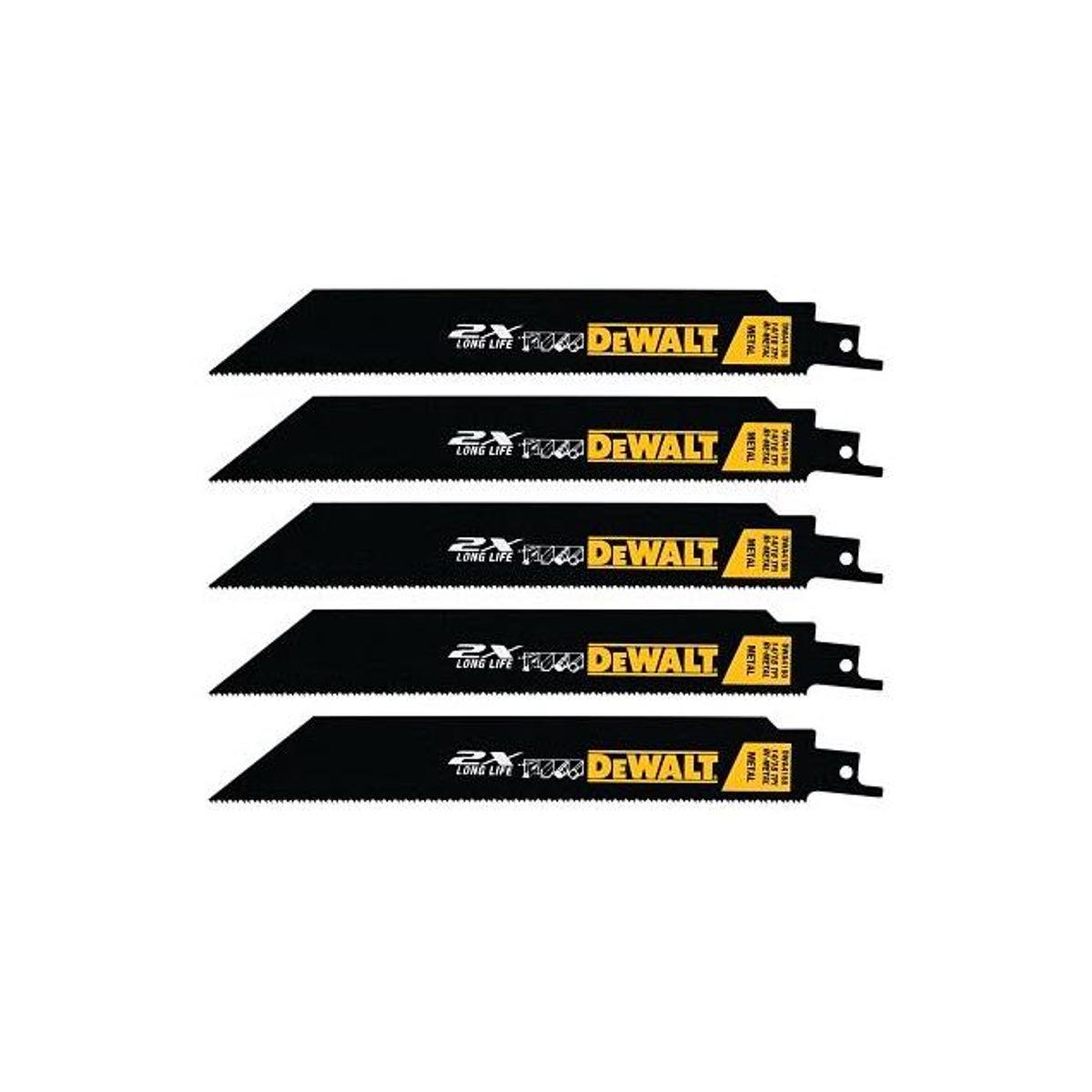 DeWalt 8 In. 14/18 TPI Metal Reciprocating Saw Blades (5-Pack)