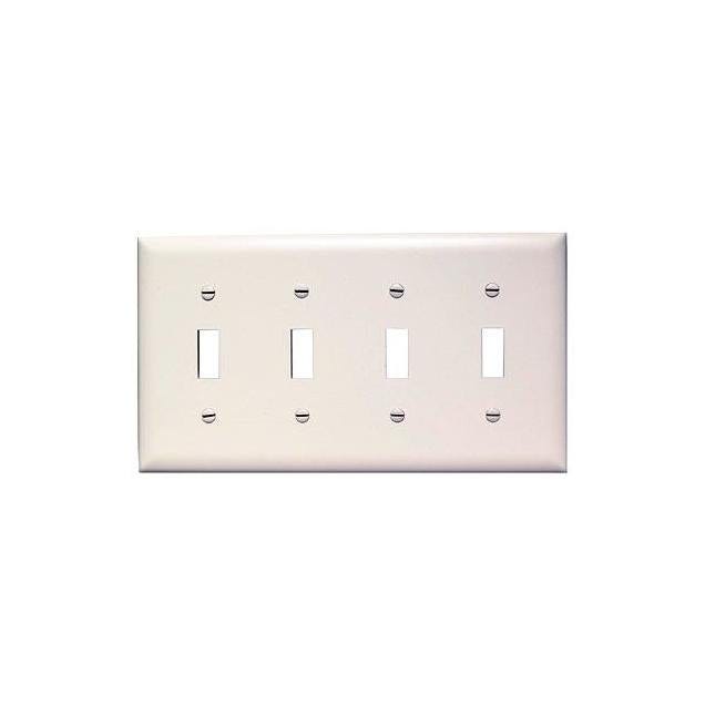 Legrand Trademaster 4-Gang Nylon Toggle Switch Wall Plate, White
