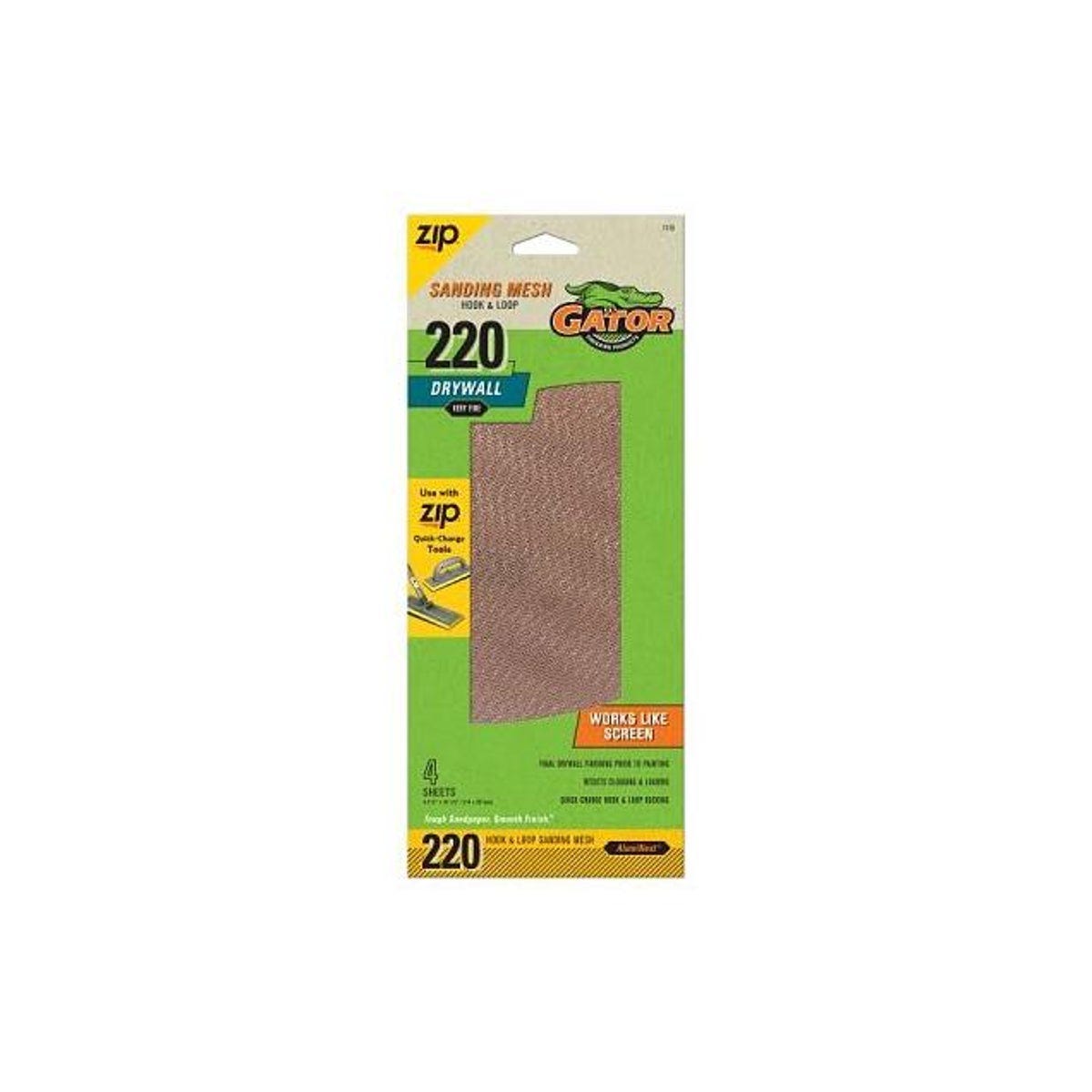 Gator 220 Grit Hook & Loop Drywall Mesh Sandpaper (4-Pack) Gator 220 Grit Hook & Loop Drywall Mesh Sandpaper (4-Pack)