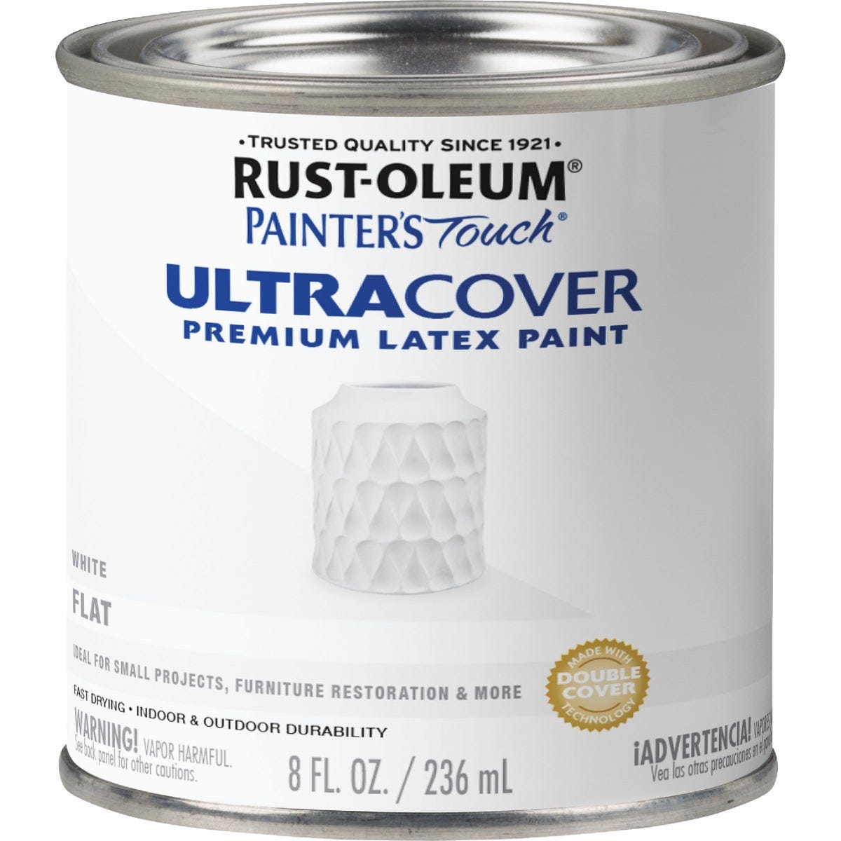 Rust-Oleum Painter's Touch 2X Ultra Cover Premium Latex Paint, Flat White, 1/2 Pt. - photo 2