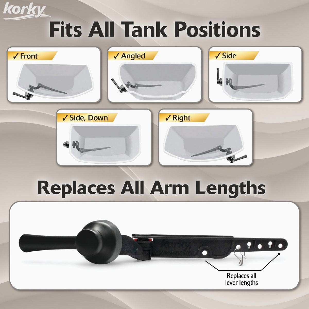 Korky StrongARM Universal Matte Black Tank Lever with Simple Handle - photo 4 Korky StrongARM Universal Matte Black Tank Lever with Simple Handle - photo 4