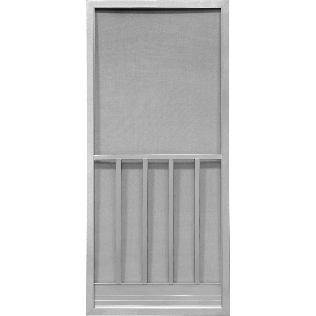 Precision Screen Promo 36 In. W x 80 In. H x 7/8 In. Thick Gray Steel Screen Door Precision Screen Promo 36 In. W x 80 In. H x 7/8 In. Thick Gray Steel Screen Door