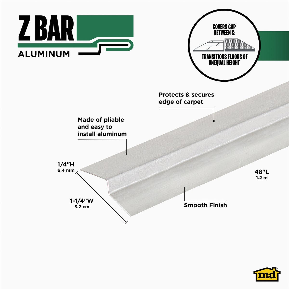 M-D Building Products 48 In. Mill Aluminum Z Bar - photo 3