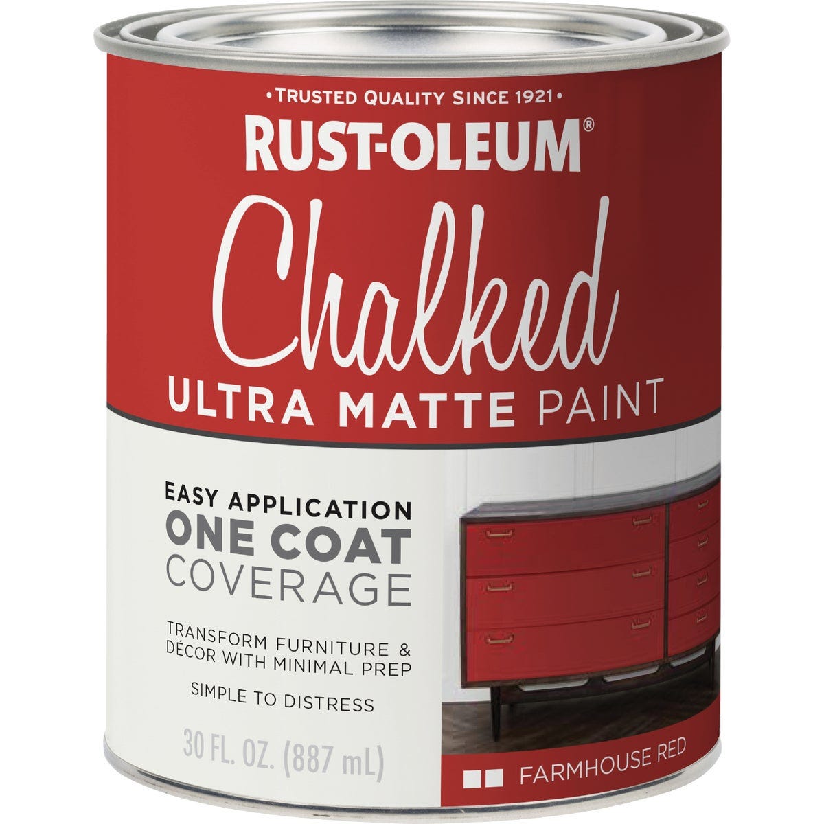 Rust-Oleum Chalked Ultra Matte Farmhouse Red 30 Oz. Chalk Paint- - photo 2 Rust-Oleum Chalked Ultra Matte Farmhouse Red 30 Oz. Chalk Paint- - photo 2
