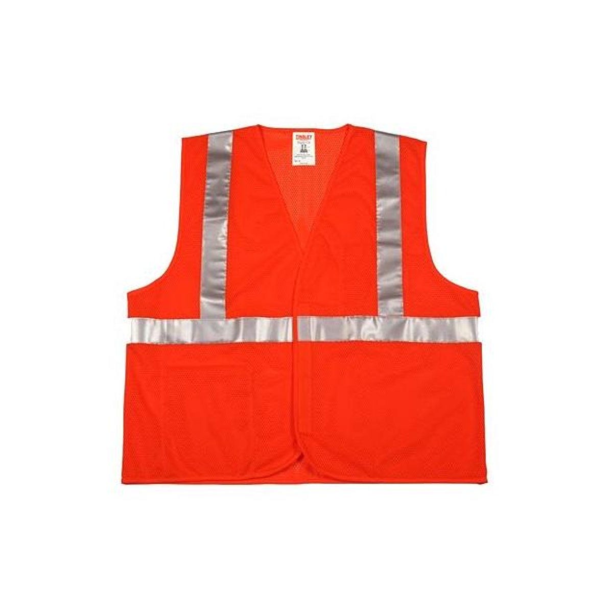 Tingley Job Sight L/XL Fluorescent Orange Polyester Mesh Safety Vest, Velcro Front Closure