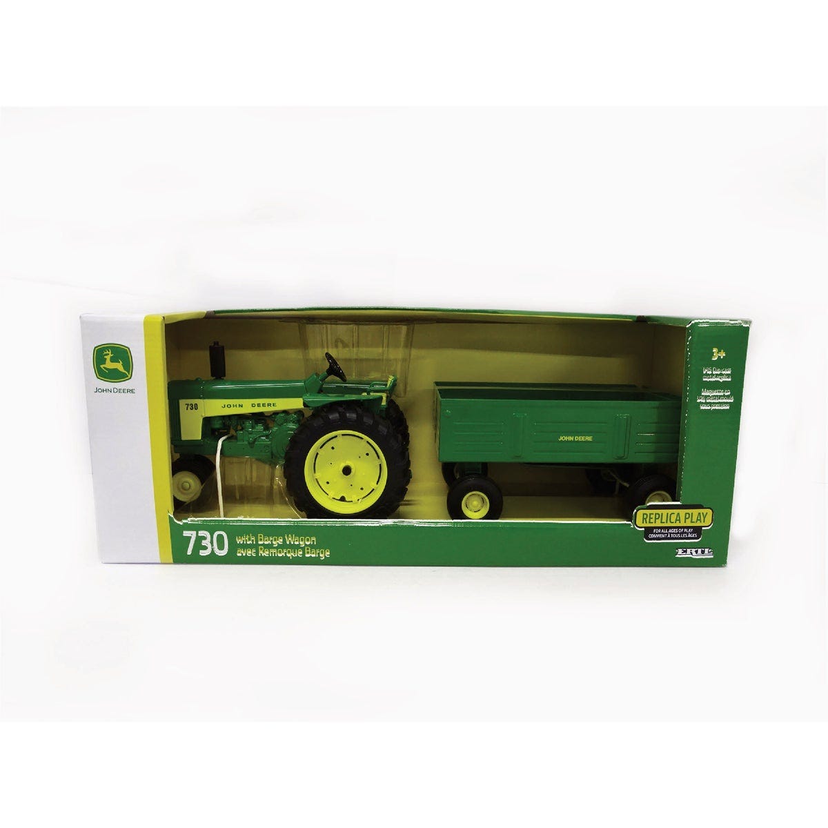 JOHN DEERE 730 Die-Cast Metal 1:16 Tractor with Barge Box Wagon - photo 3