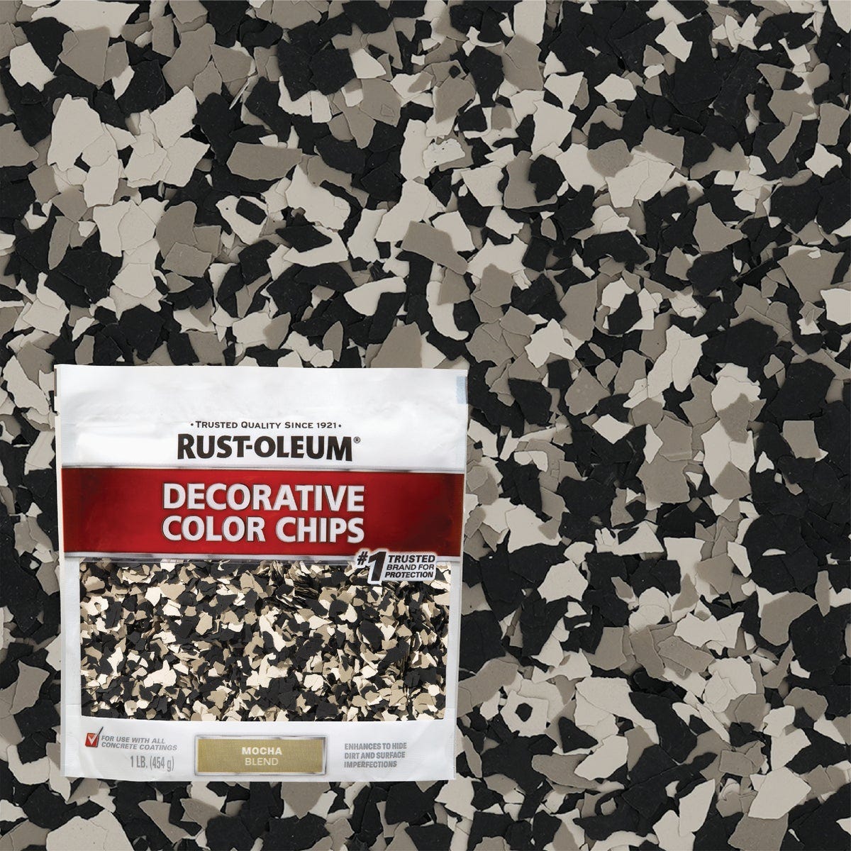 Rust-Oleum Color Chip Concrete Coating, 1 Lb., Mocha