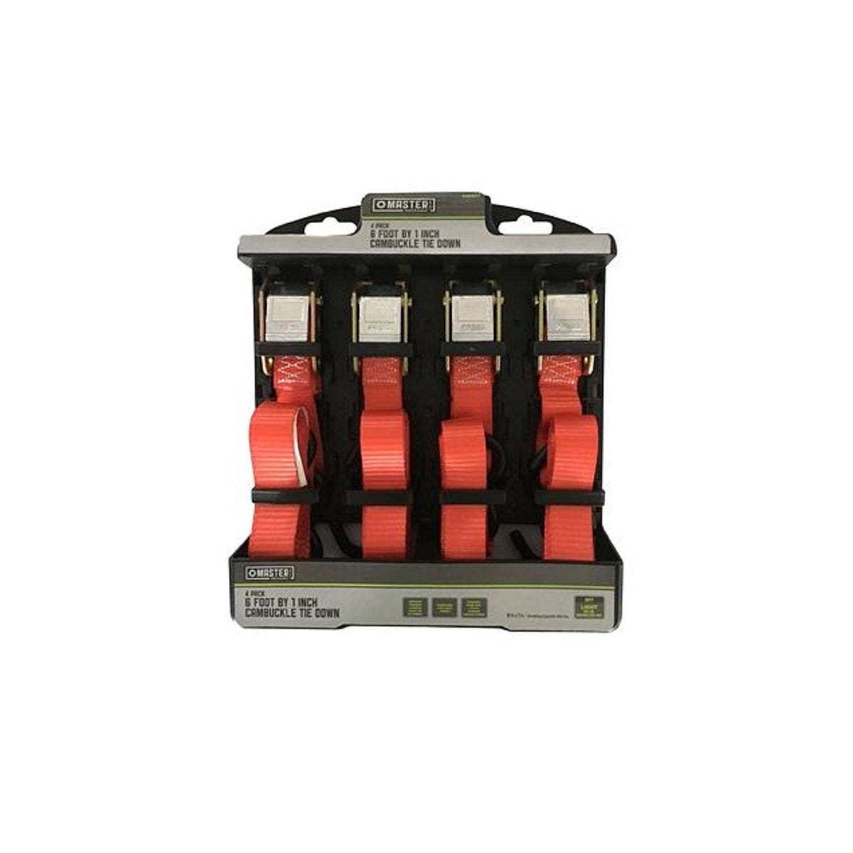 Master Mechanic 6 Ft. x 1 In. Cam Buckle Tie-Down (4-Pack)
