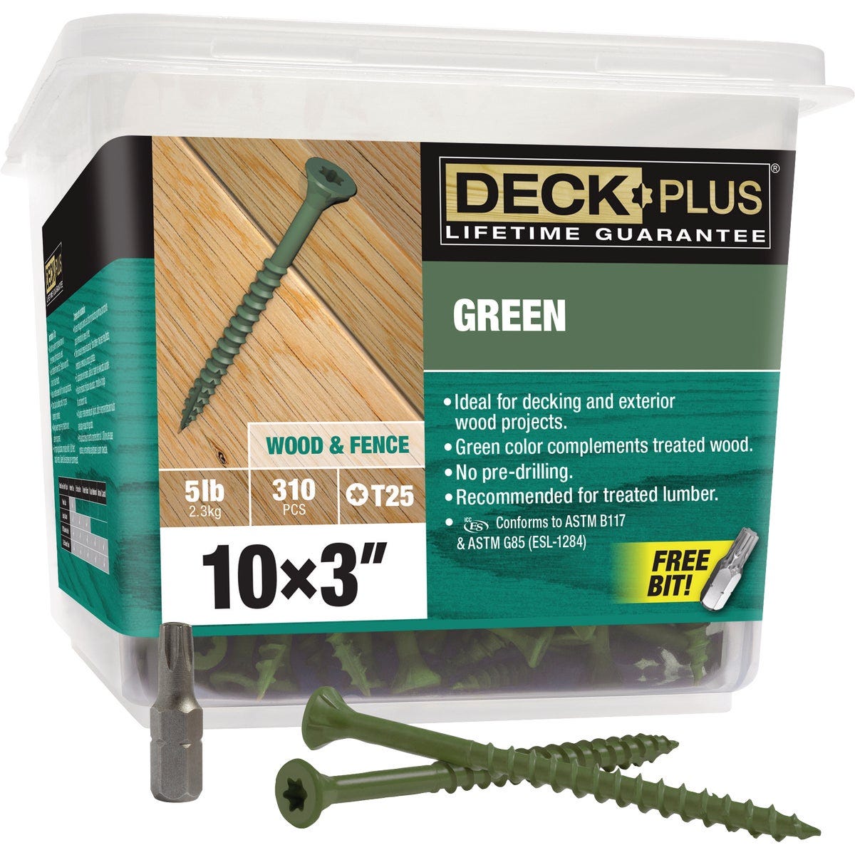 Hillman Deck Plus #10 x 3 In. Green Deck Screw (310-Count) Hillman Deck Plus #10 x 3 In. Green Deck Screw (310-Count)