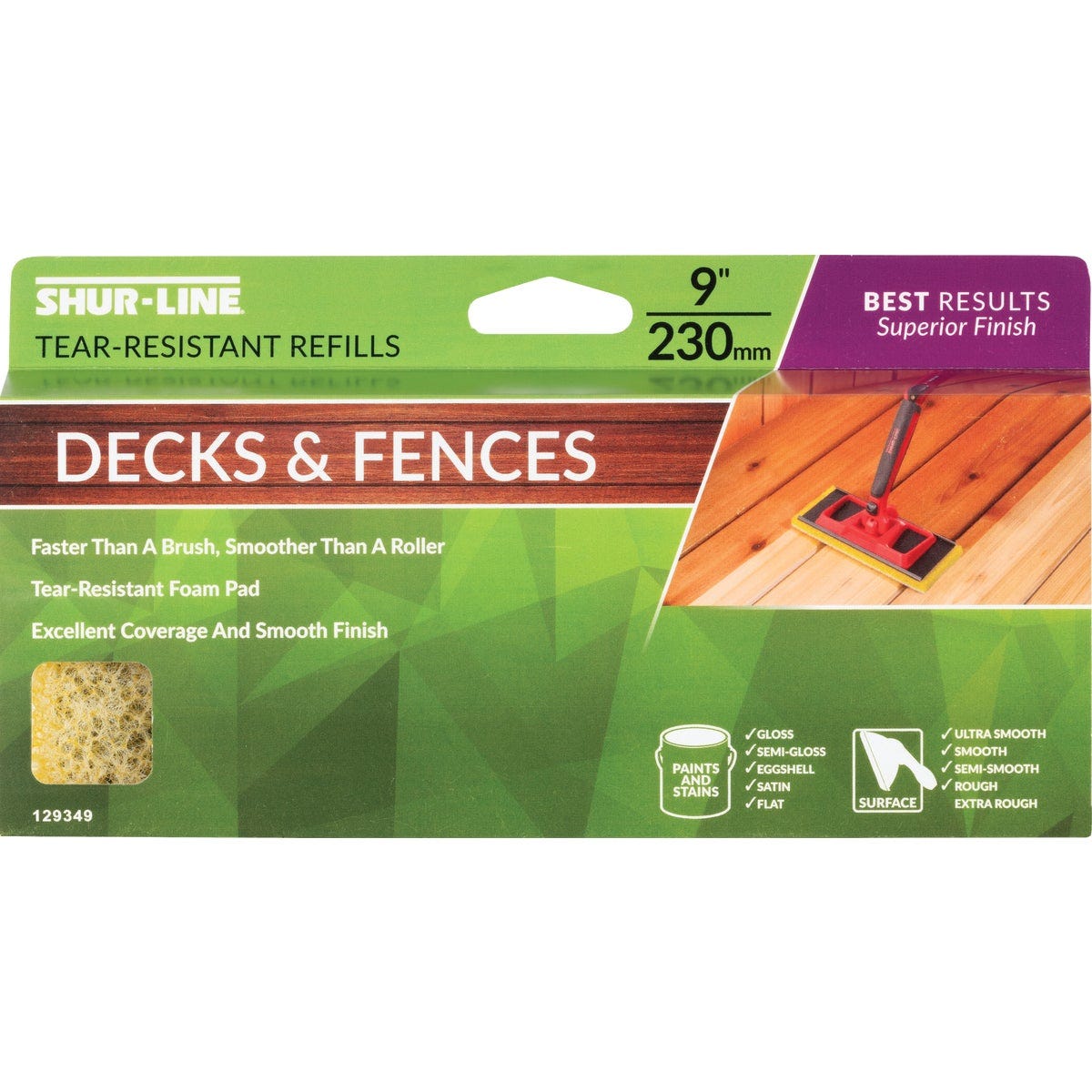 Shur-Line 9 In. Best Results Decks & Fences Stain Refill Pad