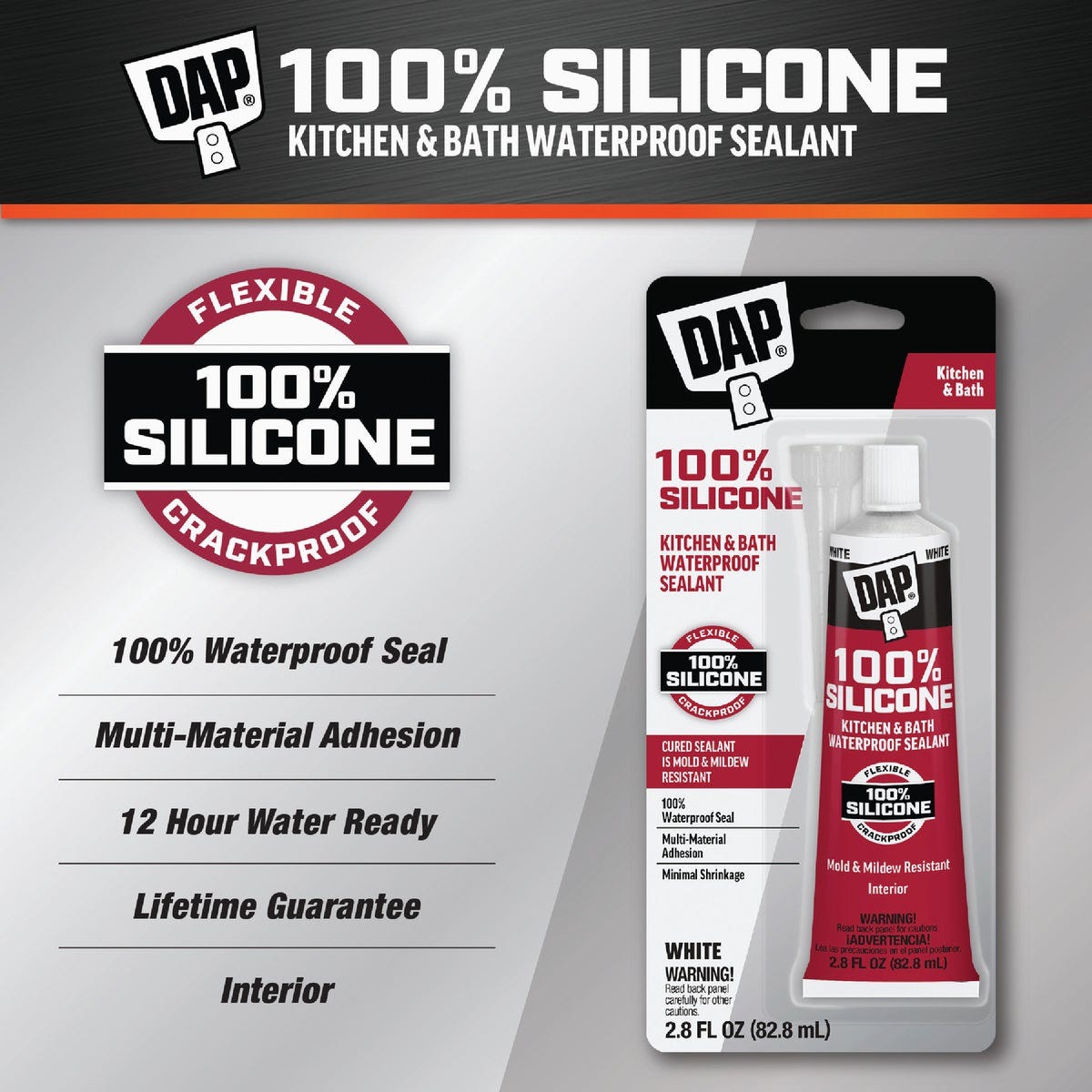 DAP 2.8 Oz. White 100% Silicone Kitchen & Bath Sealant - photo 4 DAP 2.8 Oz. White 100% Silicone Kitchen & Bath Sealant - photo 4