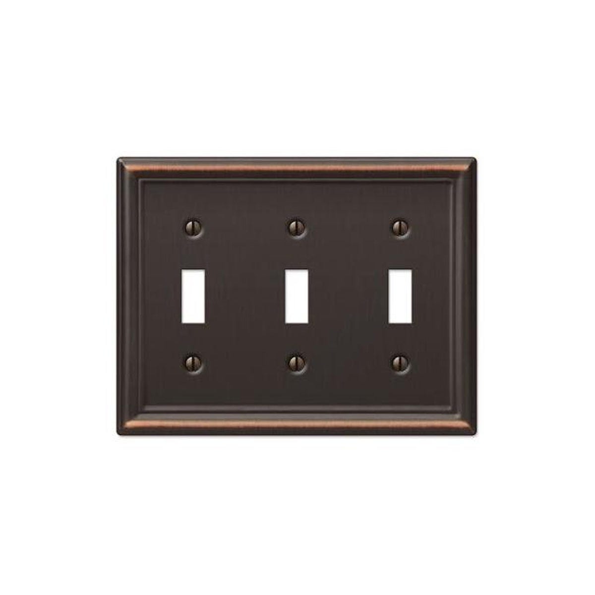Westek Chelsea Aged Bronze Steel 3-Toggle Wall Plate Westek Chelsea Aged Bronze Steel 3-Toggle Wall Plate