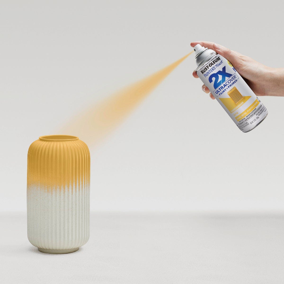 Rust-Oleum Painter's Touch 2X Ultra Cover 12 Oz. Satin Paint + Primer Spray Paint, Summer Squash - photo 8