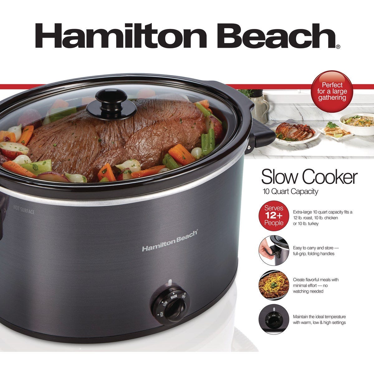 Hamilton Beach 10 Qt. Oval Slow Cooker, XL Capacity - photo 2 Hamilton Beach 10 Qt. Oval Slow Cooker, XL Capacity - photo 2