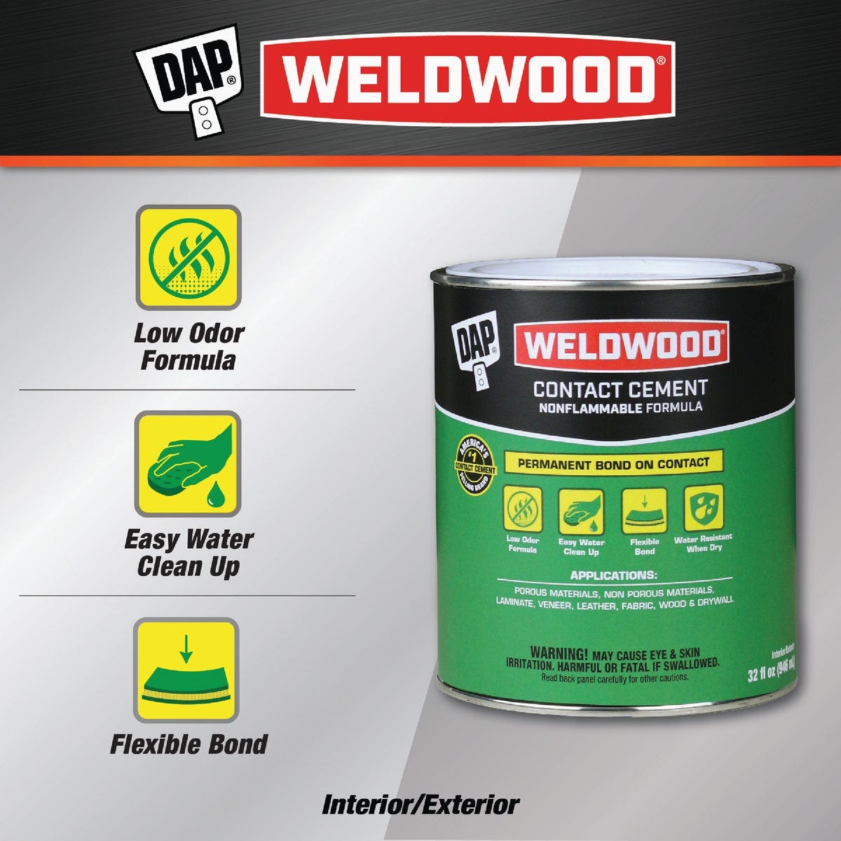 DAP Weldwood Qt. Nonflammable Contact Cement - photo 2